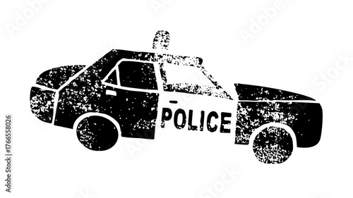 Police Car Illustrates in Urban Environment