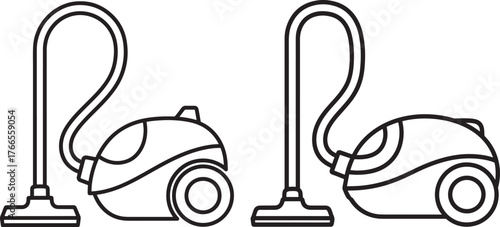 Two vacuum cleaner silhouettes side by side