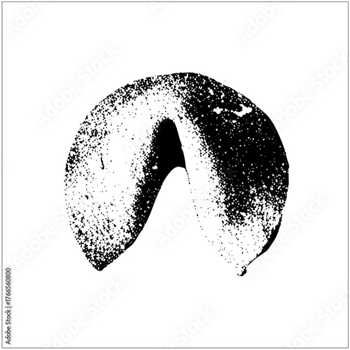 Fortune cookie texture in a minimalist illustration