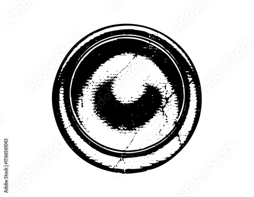 Grunge circle reveals abstract form in distressed texture