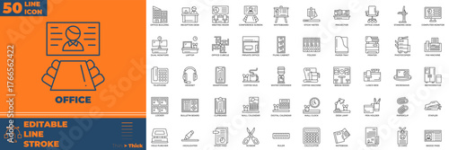 Office Line Editable Icons set.