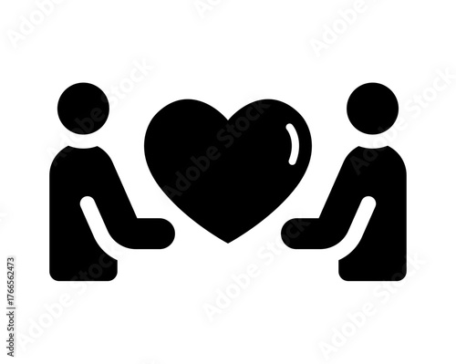 Charity and Donation icon. Humanitarian aid and volunteering concept symbol