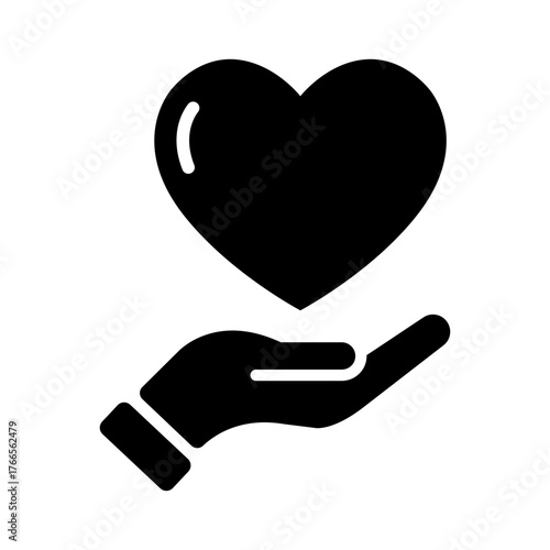 Charity and Donation icon. Humanitarian aid and volunteering concept symbol