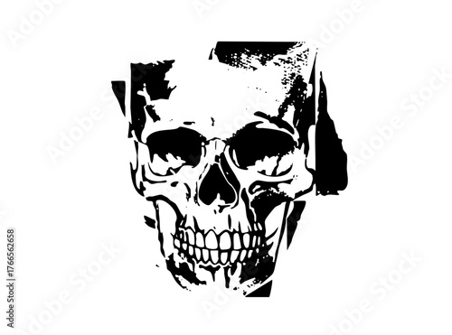 Skull Illustrates Darkness in Halloween design