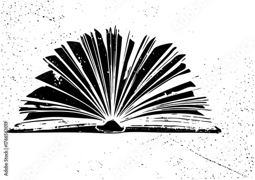 Open book radiates knowledge in a learning environment