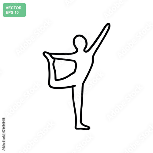 Stylized silhouette of a person performing a yoga pose