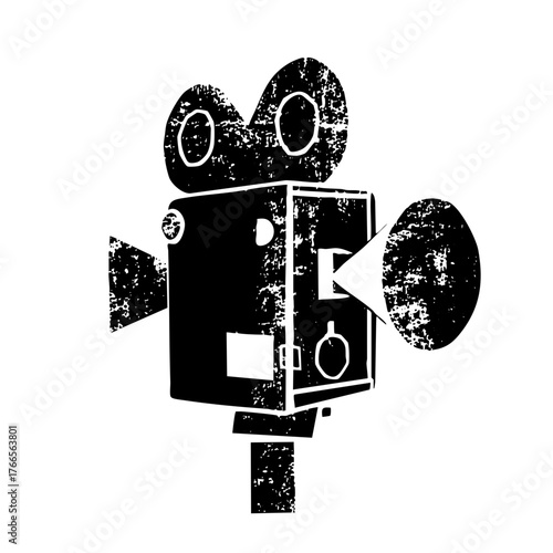 Vintage Camera Illustrates Filmmaking in Retro Style