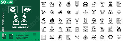 Diplomacy Duotone Editable Icons set.