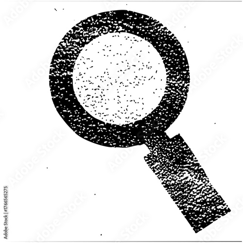 Magnifying Glass Investigates Detail in Abstract Composition