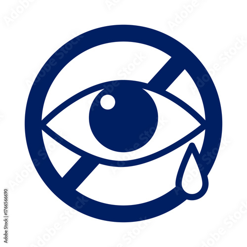Do not irritate the eyes icon on white background.