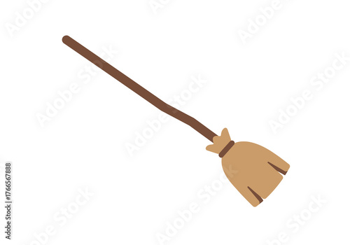 Natal Broom Simple Broomstick Illustration for Cleaning and Celebration with Rustic Flair