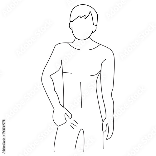 Body Itch One Line Illustration � Minimal Healthcare Vector Design