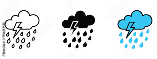 Thunderstorm icon vector. weather alerts and forecasts symbol. vector illustration.
