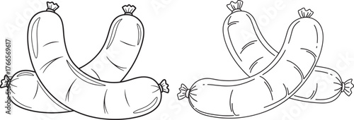 Two pairs of sausages silhouette