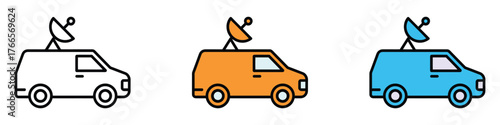 Broadcast van icon vector. broadcasting and media production symbol. vector illustration.