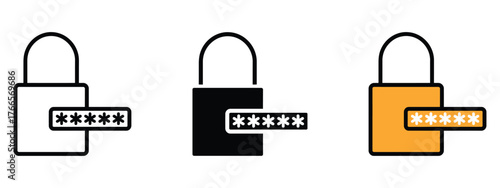Code lock icon vector. digital safety and access control symbol. vector illustration.