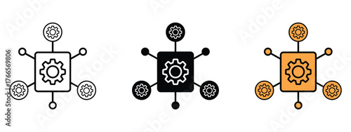 Function icon vector. collaboration, integration, and efficient workflow symbol. vector illustration.