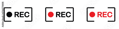 Recording icon vector. video production, broadcasting, and digital content creation symbol. vector illustration.