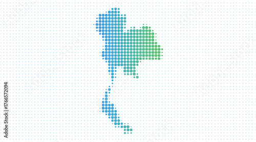 Thailand dotted map in modern halftone style