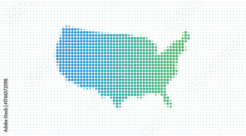 United States dotted map in modern halftone style