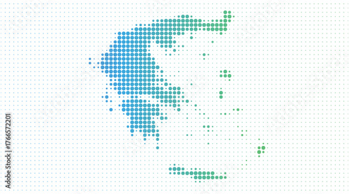 Greece dotted map in modern halftone style