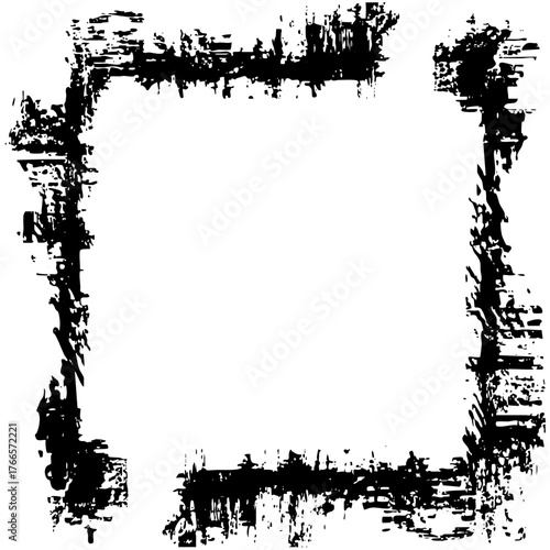 Grunge frame defines distressed texture for graphic design