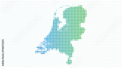Netherlands dotted map in modern halftone style
