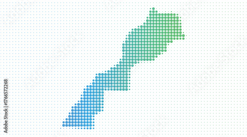 Morocco dotted map in modern halftone style