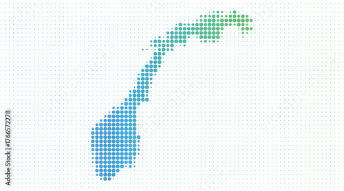 Norway dotted map in modern halftone style