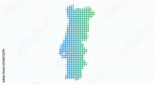 Portugal dotted map in modern halftone style