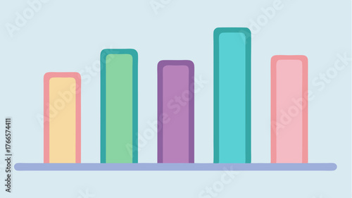 A horizontal bar chart with rounded edges that highlights resource allocation with each bar featuring a unique pastel tone.