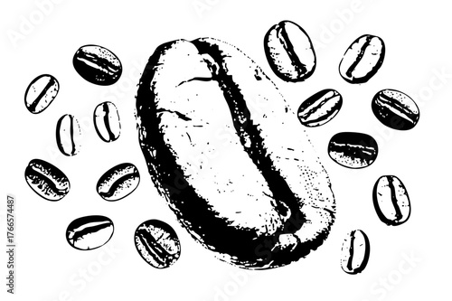 Coffee Beans Illustrate Freshness in a Culinary Arrangement