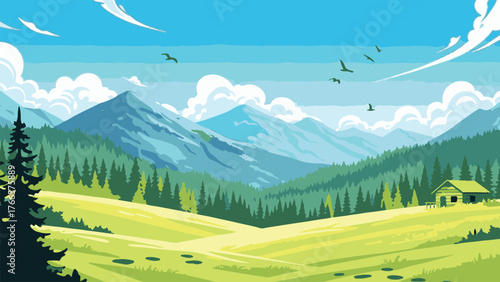 landscape with mountains