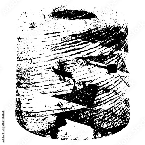 Portrait distortion within abstract art