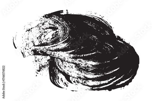 Grunge black brush stroke vector illustration