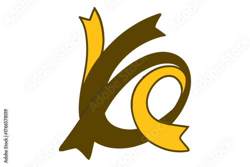 Brown and Gold Ribbon That Curls As Decoration