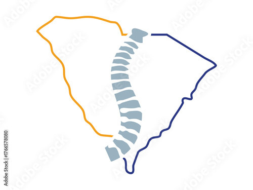 South Carolina Orthopedic Icon, Bone Care and Medical Anatomy Vector Illustration