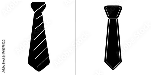 A modern tie illustration in flat design style is part of a clip art collection
