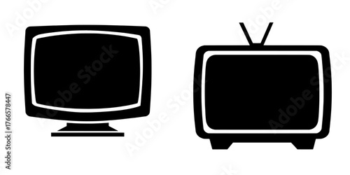 The icon of a flat tv embodies modern design and signifies home technology