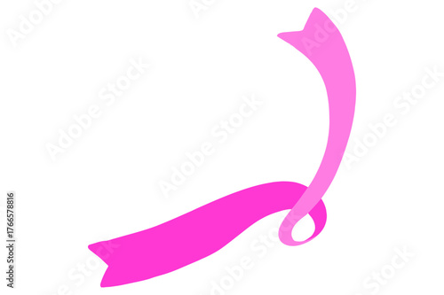 Pink Ribbon That Curls As Decoration