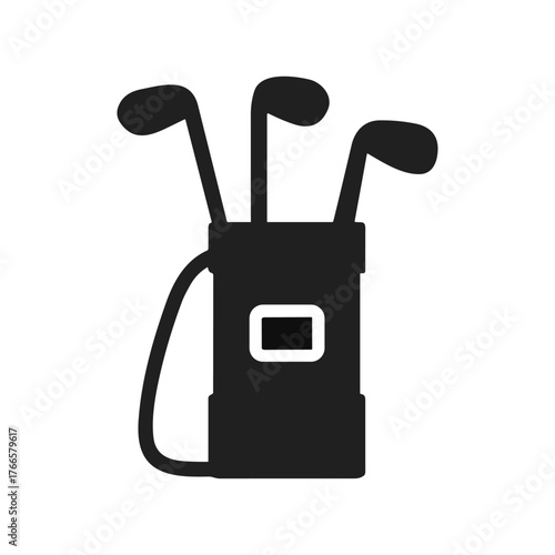 Golf club bag, Golf equipment, Golf bat icon logo flat vector design