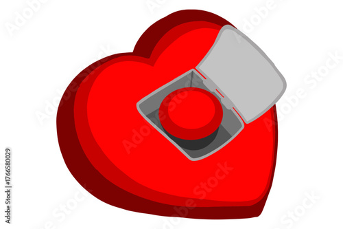 Red Love Button for Valentine's event