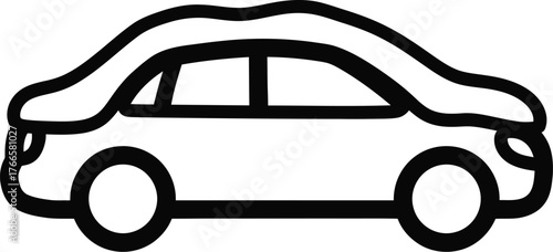 Vector art of car outline, a simple and modern design style