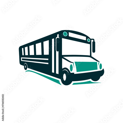 School Bus Graphic Icon Illustration School Bus Graphic Icon Illustration A solid yellow school bus stopped on a suburban road