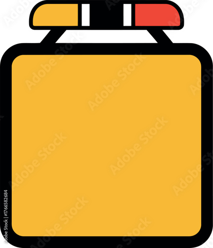 Emergency siren light bar square icon symbol vector vector