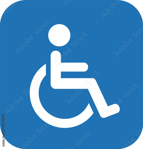 Accessible symbol wheelchair user blue icon sign vector