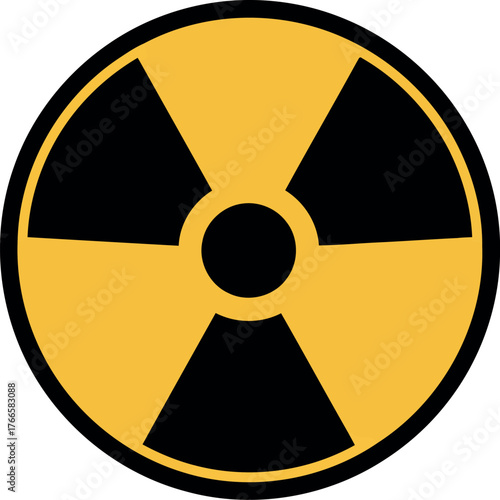Radioactive hazard symbol vector icon danger warning energy vector