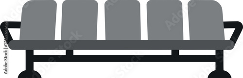 Modern airport waiting lounge bench with five seats vector