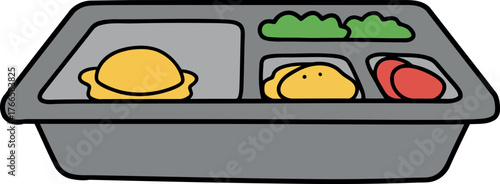 Wholesome breakfast meal tray fresh food ingredients vector
