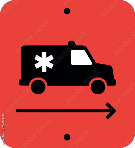 Ambulance emergency medical service icon transport speed vector art vector
